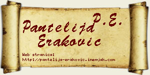 Pantelija Eraković vizit kartica